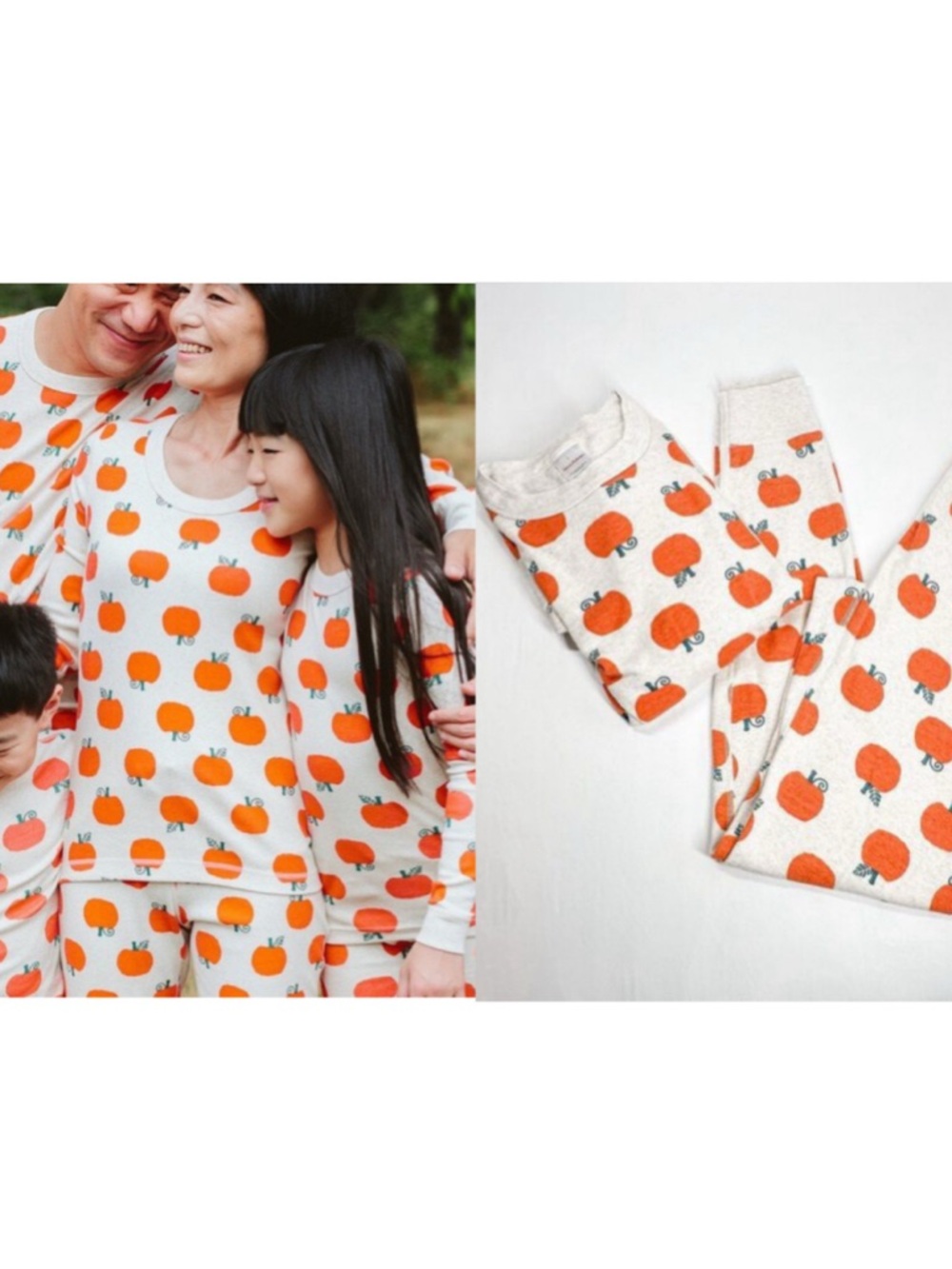 Hanna Andersson Pumpkin Long John Pajama Set Adult Fall Haunt Hunting October